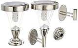 Pure Garden 50-15 Outdoor Wall or Post Mount Solar Lights, Set of 2 [並行輸入品]