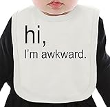 Hi I'm Awkward Slogan ネクタイを有する有機ビブ Medium