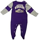 Washington HuskiesチームBeliever Onesie長袖スリー パープル