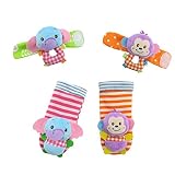 Hengsong 4 xベビー幼児ソフトおもちゃ動物手首バンド手Foots Finders Developmentalおもちゃギフト幼児少年少女の