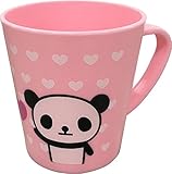 ツイン パンダのプラスチックマグカップ L ピンク 240ml JMZ018
