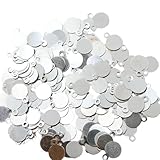 KUKU工房 カボション貼り付けパーツ カン付き ラウンドプレート ハンドメイド 材料 パーツ 200枚セット (シルバー, 6mm)