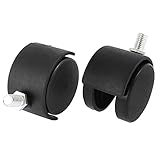 uxcell　キャスター車輪　滑車　家庭椅子用　10mmスレッドダイヤ　5cm車輪ダイヤ　2個