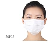 50個の使い捨ての通気性のある不織布防塵イヤーループの口の顔のマスク白