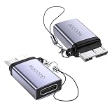 MOGOOD Micro B 3.0アダプタ Micro B to Type C変換アダプター USB3.0 Cメス マイクロBオスアダプタ マイクロB USB Cメスデータアダプタ 外付けハードSSDドライブ デジタルカメラ 電話用マイクロB USB Cデータ充電コンバータアダプタ(2パック)