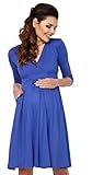 Zeta Ville 女性のマタニティプリーツAラインドレスのポケット - 3/4スリーブ 783c (ロイヤルブルー, JA 9, M)