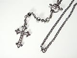 ロザリオネックレスゴシックフレアクロス ブラッククリスタル