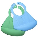 HOMWE Silicone Bib for Baby Boy, (Tie - Green / Blue) by HOMWE