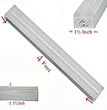 SleekLighting T5 LED Double Bar Tube Lighting 4-ft Frosted Cover 30 Watt 5500K No Ballast Fixture Li