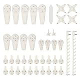 non-traceフック、baktoons 42pcs non-trace Hardwall乾式壁画像ハンガーネイル壁掛けのための絵画ウェディングフォトフレームミラーwithケース 43pcs