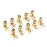 D DOLITY 10個　同軸RFコネクタアダプタ　RFメスジャック　直角90度　金属同軸アダプタ　コネクタ