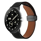 [AiMaoo] レザーバンド Google Pixel Watch 4 45mm (2025) 対応 バンド 磁気 バックル付き 高級 PU本革 交換ベルト 装着簡単 替えベルト ビジネススタイル ストラップ コンパチブル Pixel Watch 4 45mm (ブラック)