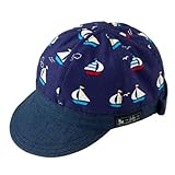 笑顔でおでかけベビー帽子・キャップ（日本製）　おしゃれヨットでバカンスの旅（ネイビー）　B19015