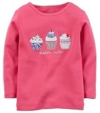 carter's カーターズ　ベビー長袖Ｔシャツ 12か月 ケーキ柄 ピンク (12か月) [並行輸入品]