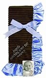 Sue Berk Designs Angels Watch Over Me Baby Blanket, Blue/Brown by Sue Berk Designs