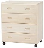 弁天インテリア 桐製チェスト 桐たんす 押入れチェスト スライドレール/キャスター付き 天然木使用