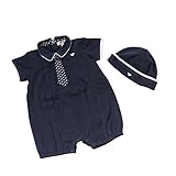 (アルマーニベビー) ARMANI BABY ベビー服 出産祝い 2点セット (半袖ショートオール(飾りネクタイ付)・キャップ) CKT02NVY 9Mサイズ [並行輸入品]