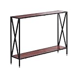 Homesailing コンソールテーブル 奥行23cm スリム 薄型 収納棚 玄関 リビング キッチン アンティーク調 ダークオーク色