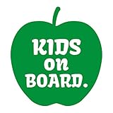 リンゴ kids on board カッティング ステッカー グリーン 緑