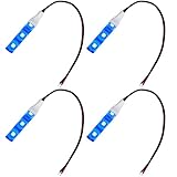 LEDテープライト 5cm 12V 防水 3チップ 白ベース 正面発光 車 自動車 バイク 高輝度 両面テープ 4本入り 青色