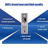 MolySun ドアベル ワイヤレス 玄関K13耐久性のある金属出口スイッチのボタン家のオフィスのドアの出口LEDライト（銀色）のアクセス制御のためのプッシュリリースボタン