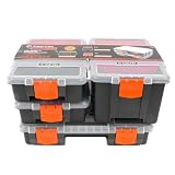 Tactix 320020 4-in-1 Plastic Tool Organizer Set, Black/Orange [並行輸入品]