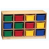 Childcraft 1429287 Toddler Mobile Cubby 12 Unit Capacity Natural Wood Tone [並行輸入品]
