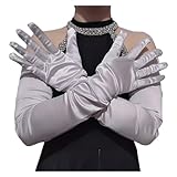 [HeroNeo] サテン手袋ナイトクラブ手袋ロング丈手袋ウェディングパーティーコスチュームハンドグローブ女性ステージアームグローブステージ