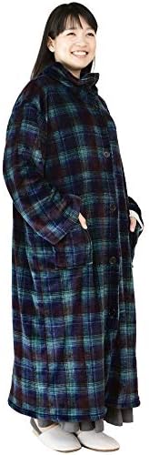 [山善] 電気毛布 USB着る毛布 着丈120cm 丸洗い可能 ポケット付き 2段階温度調節 1時間自動OFFタイマー機能 チェック柄ブルー YMS-USK50(MS) [メーカー保証1年]