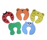 hosaireドアストッパー指ピンチガード8のセット、子供安全カラフルな漫画動物Foamドア停止クッションの赤ちゃん/子供安全