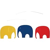 Amazon | モビール 北欧 デンマーク製 Happy Whales クジラ イエロー