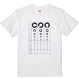 [いろどりTシャツアイシー] イラスト系半袖Tシャツ 視力検査 おもしろ tシャツ ネタ 文字 プレゼント 雑貨 ギフト 面白 ジョーク ダジャレ メンズ レディース ウケ狙い 名言 綿 (M, ホワイト-前面プリント)