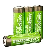 Amazonベーシック 充電池 高容量充電式ニッケル水素電池単3形4個セット (充電済み、最小容量 2400mAh、約500回使用可能)