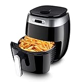 新しい空気フライヤー、1400Wハイパワー家庭用電気フライヤー、5L大容量フライスマシン、ブラック