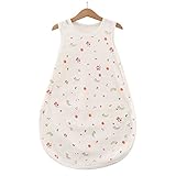 Petit Bella 4重ガーゼ スリーパー ベスト 寝袋 パジャマ ベビー 子供 赤ちゃん 夏用 コットン 綿 薄手 ボタン開閉式 出産祝い ギフト プレゼント (L（身長95-115cm）, タ