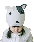 (ビグッド)Bigood 可愛い 帽子耳付き 赤ちゃん ベビーワッチキャップ 出産祝い 新生児 ニット帽 キッズ 女の子 秋冬 子供 ニットキャップ 子犬柄 M