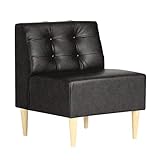 arne ソファ 一人掛け アームレス 日本製 完成品 Lunch 3×4 合皮 ナチュラル脚 合皮ダークブラウン