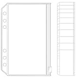 FUHAIFUNANDX リフィル 6穴 A5 A6 A7 10枚 シール帳 ファスナーポケット バインダー 収納 手帳用 推し活グッズ (A7)