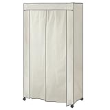 スチールハンガー (90幅) (アイボリー) 頑丈 極太 棚 シェルフ カバー付き