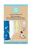 Charlie Banana 2-in-1 Reusable Diapering System, 3 Diapers plus 6 Inserts, Fish Stick, One-Size by C
