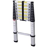 Generic En131 12.5ft Aluminum Telescoping Telescopic Extension Ladder Tall Multi Purpose [並行輸入品]