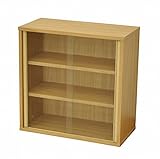 エイ・アイ・エス(AIS) 上置きガラス棚 中 アプリコット 幅60cm 高さ60cm ナチュラル AP-U2