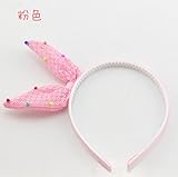ツバメ--屋　女の子 ヘア アクセサリー クリップ / キッズ 子供 ウサギの耳デザイン　さまざまの色　結婚式 誕生日 お出掛け 写真用 (ピンク)