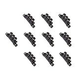 Dolity プラスチック製　ブラック　空気圧　エアライン　クイック　コネクタ　継手　カプラ　5サイズ　10個入り - 4mm