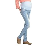 Spinas（スピナス） マタニティ デニム ジーンズ パンツ カジュアル 全5色 インディゴブルー ライトブルー グレー レトロブルー ブルー (M, ライトブルー)