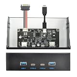 Xiwai 10Gbps USB 3.1 フロントパネル Type-A & Type-C 4ポート HUB - Type-E コネクタ マザーボードケーブル 10Gbps 5.25インチ CD-ROM ベイトレイ用