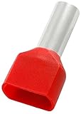 Morris 12784 Nylon Twin Insulated Ferrule Din Standard 18 AWG Wire Range, .394-Inch Pin Length, Red,