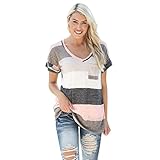 上着 レディース 夏 Kohore tシャツ 半袖 トップス オフィス vネック ロング ゆるtシャツ ゆったり 体型カバー おしゃれ セクシー プリント ストライプ s-5l 3l 4l 大きいサイ