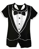 Stephan Baby Boy's Tiny Tux Short Romper Tuxedo 6-12 Months by Stephan Baby [並行輸入品]