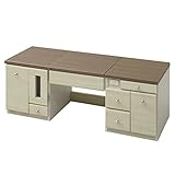 山善(YAMAZEN) ドレッサー兼デスク ロータイプ ホワイトウォッシュ FFDS-4010(WW)